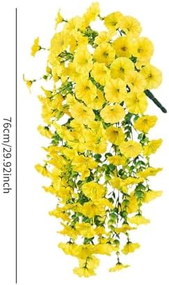 CarpNettore Artificial Hanging Plants Garland Teardrop Spring Swag Yellow