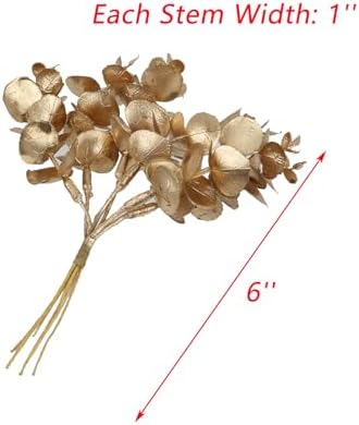 24 Pcs Gold Artificial Eucalyptus Garland for Home Decor
