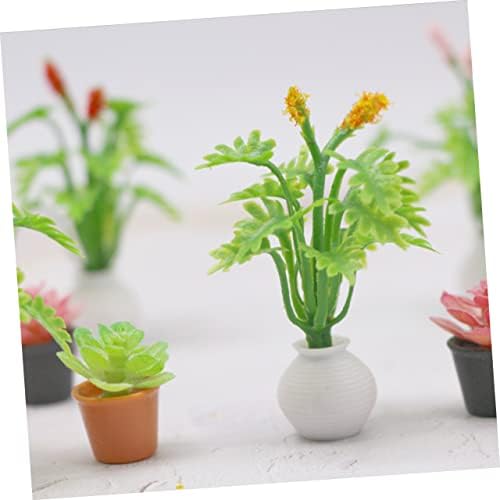 7Pcs Miniature Plants Realistic Bonsai Decor for Dollhouse and Mini Garden