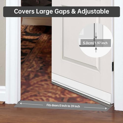 Self-Adhesive Door Sweep with Brush 3937 Inch Bottom Door Seal for Noise Dust Temperature Control