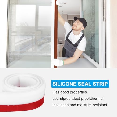 PATIKIL Door Draft Stopper 2 Pack 33FT White Silicone Seal Strips