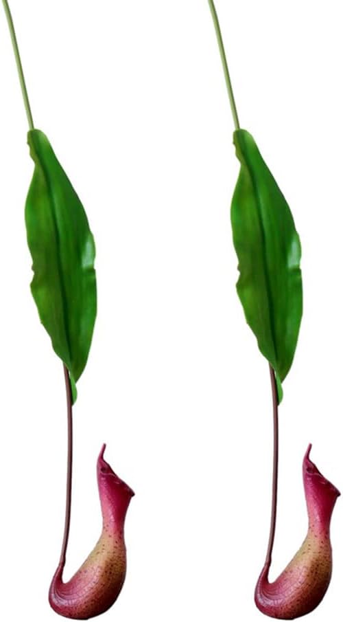 2Pcs Fake Asian Pitcher Plant Artificial Nepenthes Hanging Greenery Decor Red