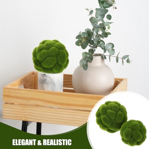 DOITOOL 2 Pcs Artificial Moss Balls for Home Decor