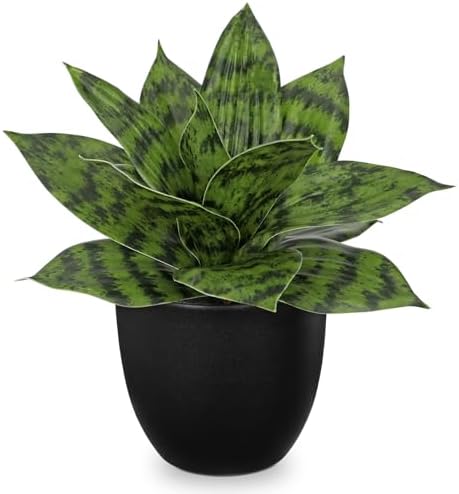 Hollyone Artificial Snake Plant 9 Inch Faux Agave Decor