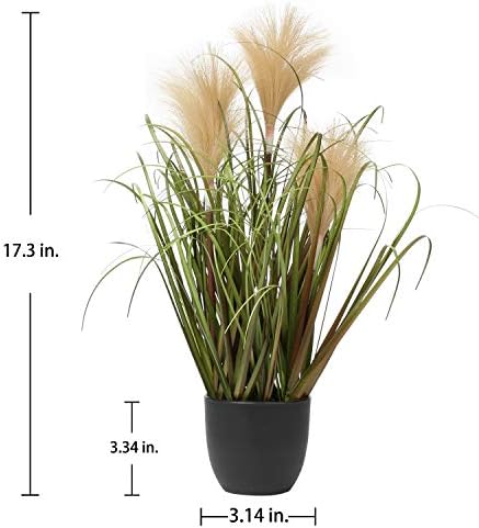 Briful 17 Inch Artificial Potted Plants Faux Onion Grass for Home Office Bedroom Living Room Table Decoration