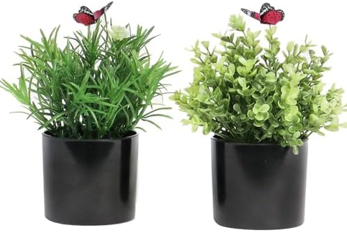 7 H Fake Plants Indoor 2 Pack Artificial Topiary Plants for Desk Office Tabletop Decoration