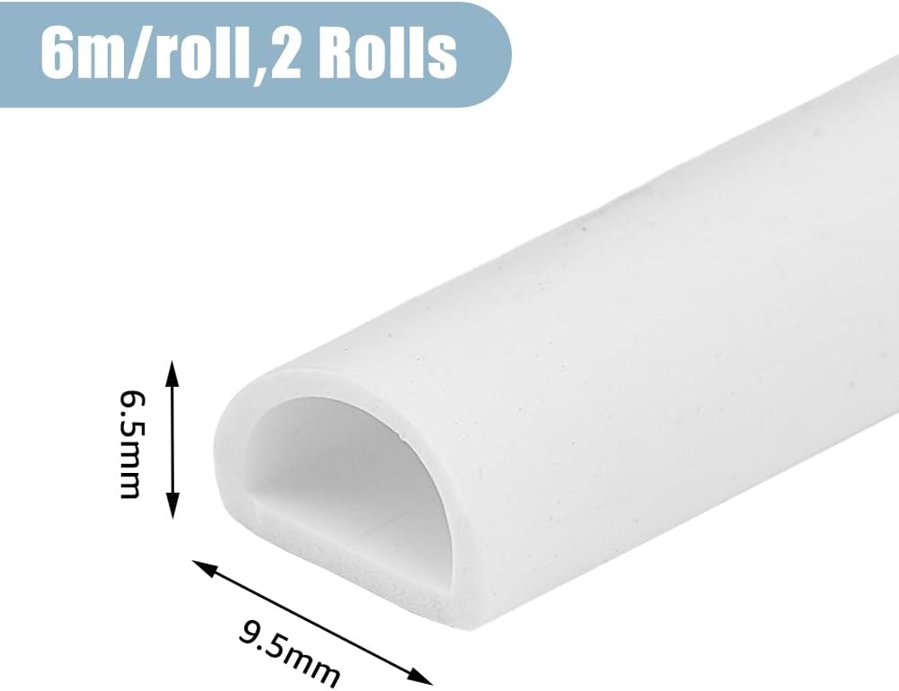 SUPERFINDINGS 6M D-Shaped Silicone Seal Strip Self Adhesive Door Frame Draft Excluder