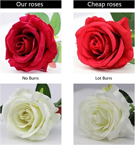 CZCZC 12 Pack Artificial Silk Roses Bouquets Decor