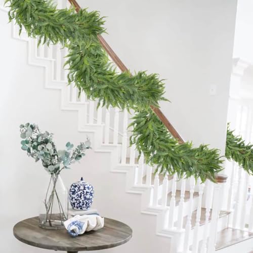 Briful 5ft Greenery Garland Set of 2 Boston Fern Decor