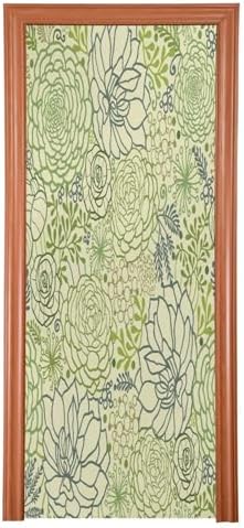 Susiyo Lotus Yellow Halloween Door Cover Stretch Fabric for Home Party Decor