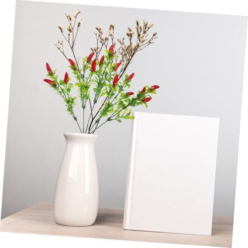 3pcs Lifelike Faux Red Chili Pepper Stems for Home Decor