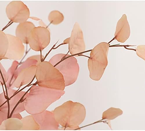 Faux Eucalyptus Artificial Flowers with Glass Vase for Home Decor