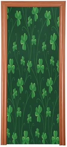 Susiyo Green Clover Halloween Door Cover 32x79in