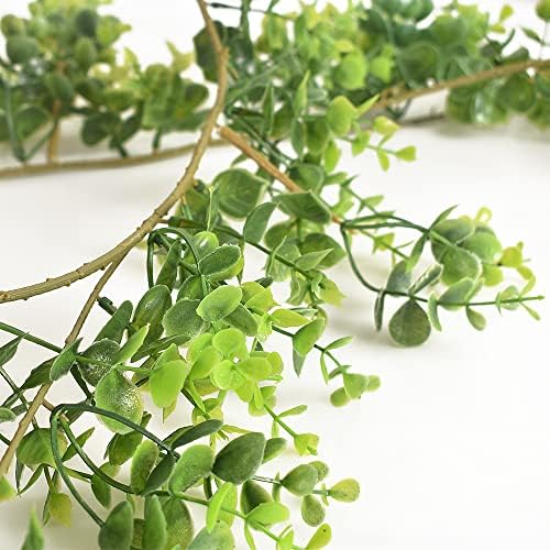 homEdge Artificial Boxwood Garland 2 Pack 6 Ft Hanging Decor