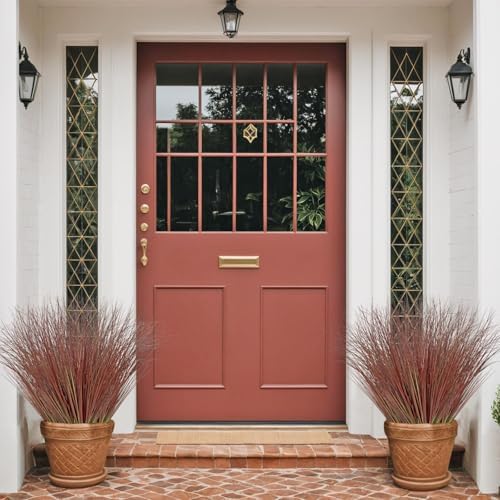 24 Pack Red Artificial Onion Grass for Outdoor and Indoor Decor