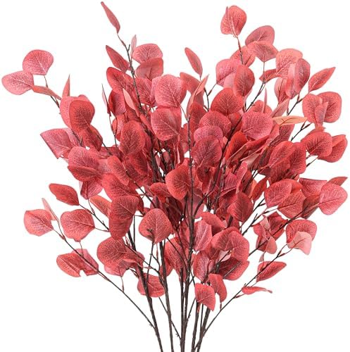 7PCS Long Artificial Eucalyptus Stems for Home Decor and Floral Arrangements