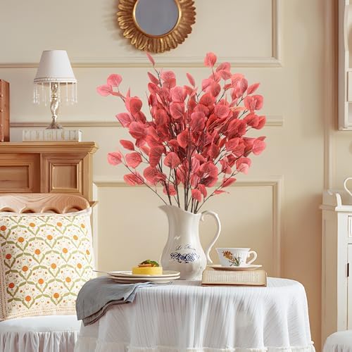 7PCS Long Artificial Eucalyptus Stems for Home Decor and Floral Arrangements