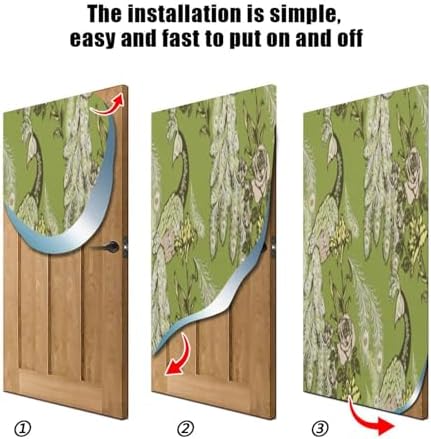 Susiyo Retro Green Peacock Door Cover Fabric Decor 36x98in