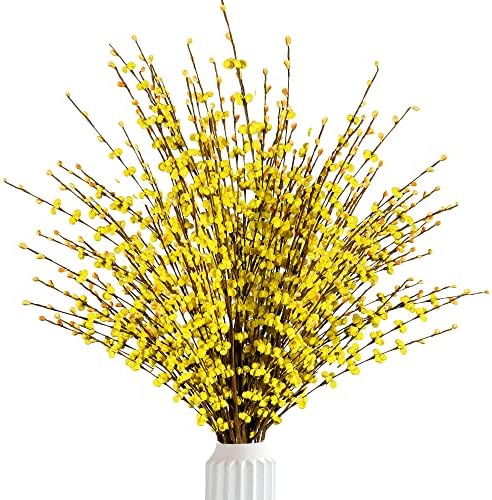 Sggvecsy 10 Pcs 295 Inch Artificial Jasmine Flowers Bouquet Yellow