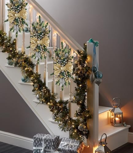 Gold Artificial Christmas Teardrop Swag with Berries