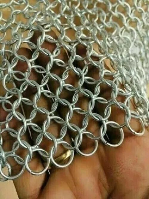 Aluminum Chainmail Hood 10mm Silver Adult