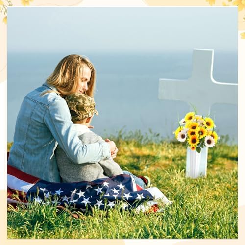 Giegxin 2 Bundle Artificial Sunflower Flowers for Grave Vase Centerpieces Decor
