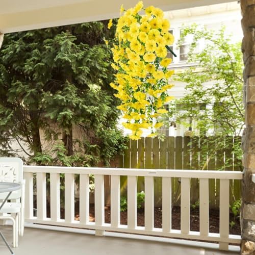 CarpNettore Artificial Hanging Plants Garland Teardrop Spring Swag Yellow