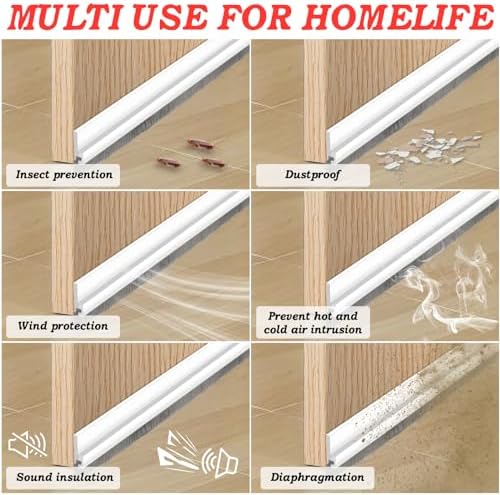 2 Pcs Door Sweep for Bottom of Door with Brush