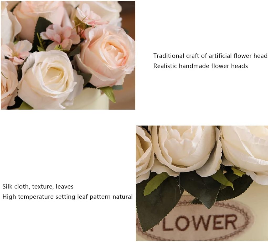 Artificial Flowers in Vase with Iron Pot for Home Decor