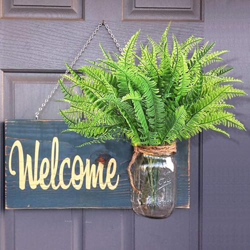 24 Bundles Artificial Boston Fern Plants Bushes for Indoor Outdoor Decor