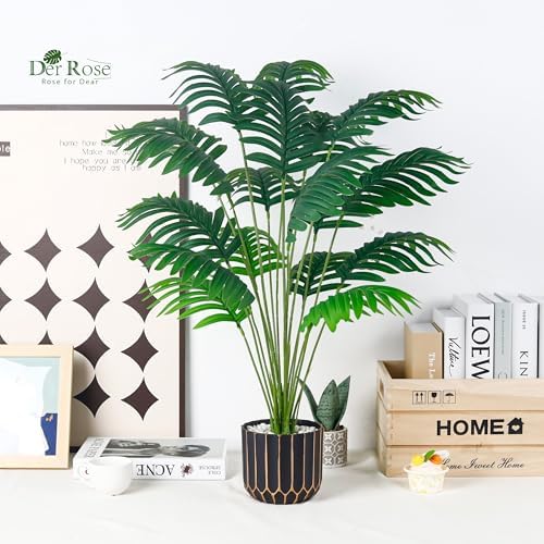 Der Rose 28 Inch Fake Palm Tree Artificial Plants for Home Office Decor