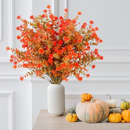 Sggvecsy 12 Bundle Artificial Eucalyptus Plants for Fall Decor