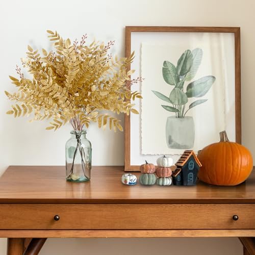 Sggvecsy 4 Pack Artificial Fall Greenery Stem