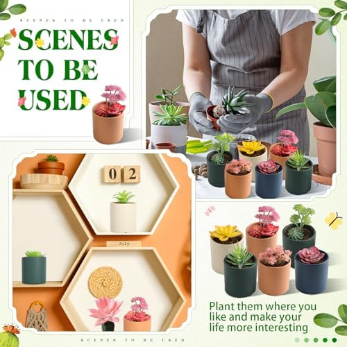 Jutom 32 Pieces Mini Artificial Succulents