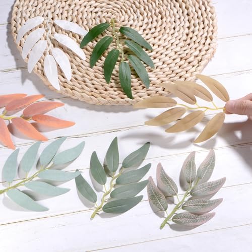 100-Pack Artificial Willow Leaves for Decor and Arrangements