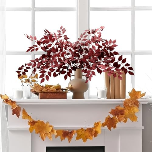 4 Pack Artificial Cimicifuga Leaves for Autumn Decor