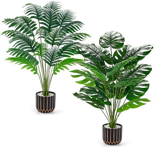 Der Rose 28 Inch Fake Palm Tree Artificial Plants for Home Office Decor