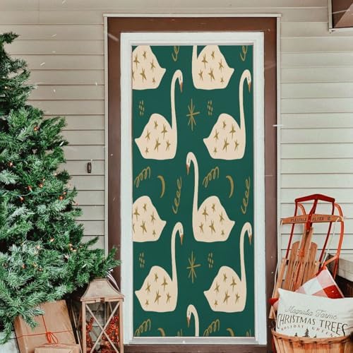 Susiyo Swans Halloween Door Cover 32x79 in