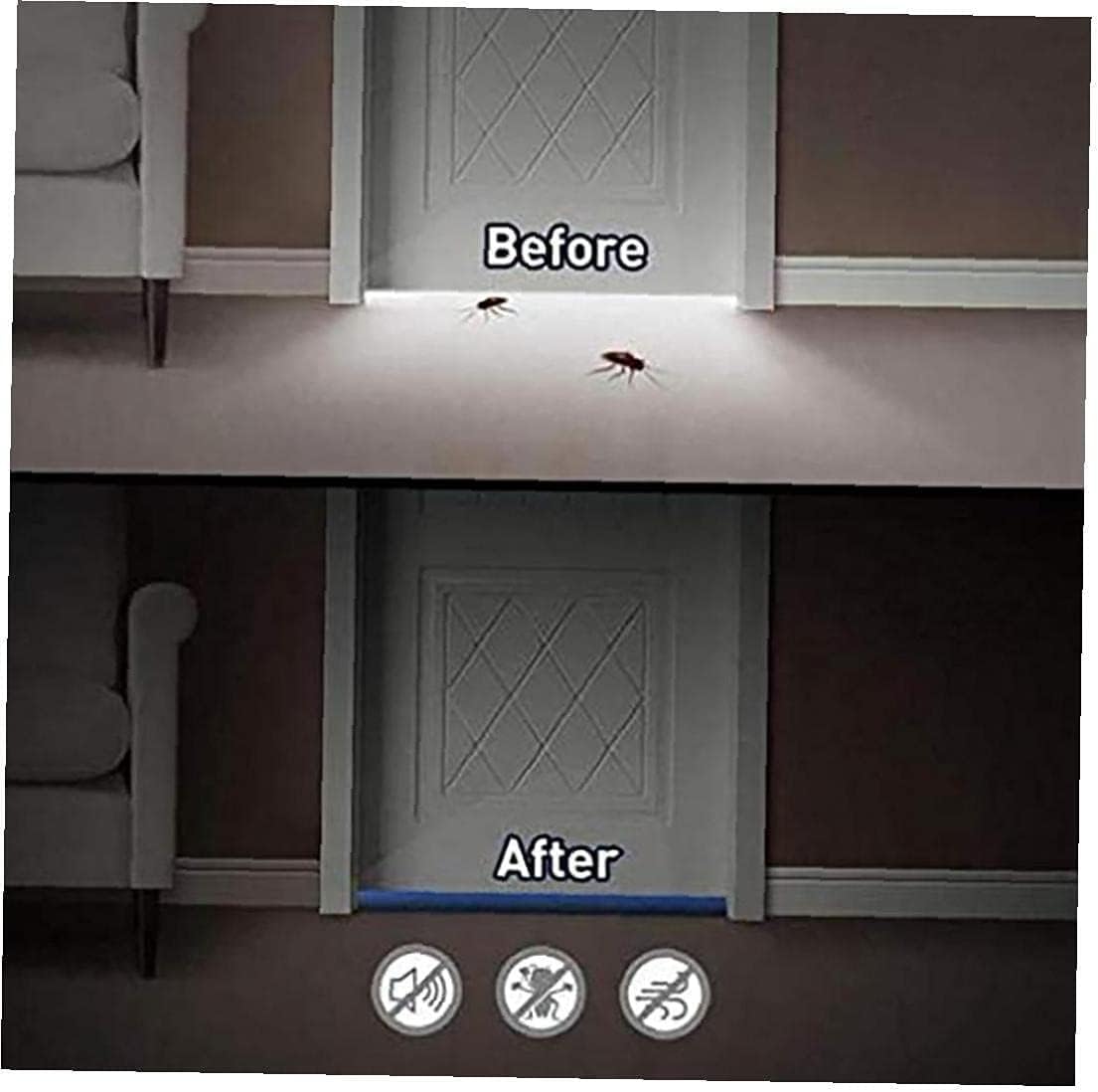 Door Draft Stopper - Adjustable Noise Reducer 3PCS Cut to Fit Seal Strip