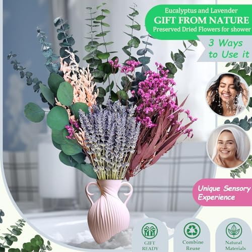 100pcs Dried Lavender Eucalyptus Bouquet for Home Decor and Bathroom Hanging