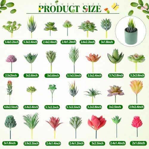 WILLBOND 100 Pcs Artificial Succulent Plants Bulk Decoration Set