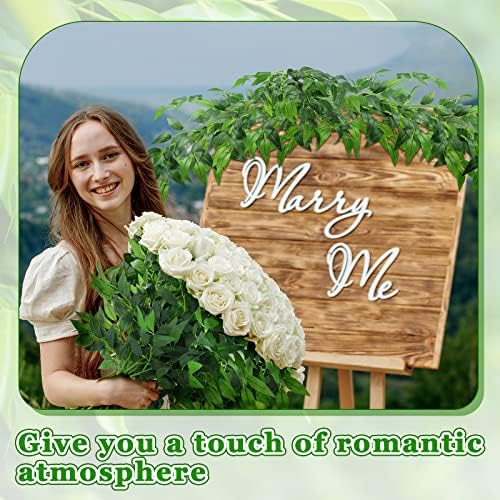 Xinnun 50 Pcs Artificial Ruscus Greenery Stems for Centerpieces and Decor