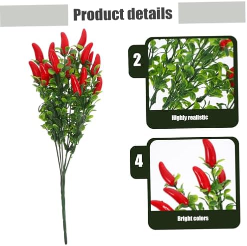 PRETYZOOM 10Pcs Artificial Red Chili Pepper Decor Bouquet