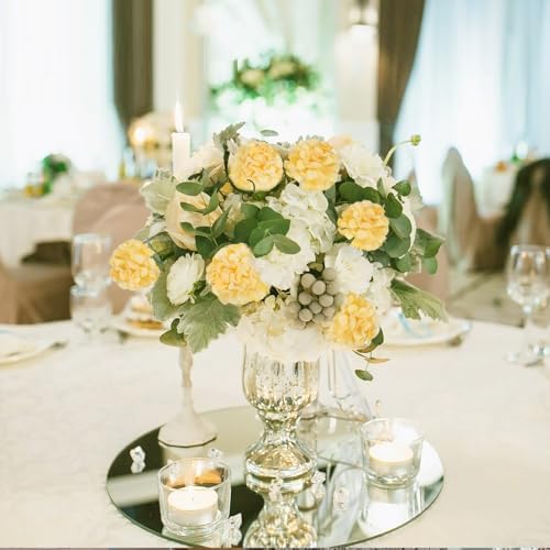 18 Pcs Yellow Hydrangea Artificial Flowers Bouquets Home Decor