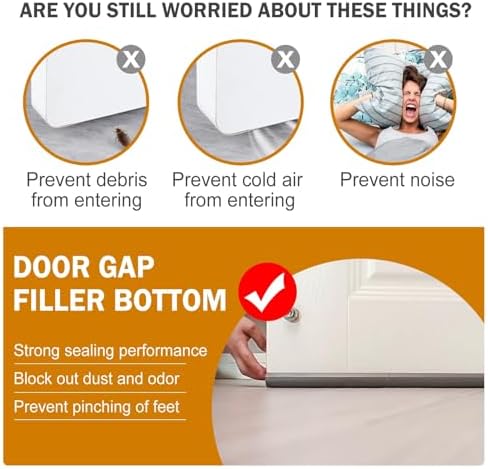 Adjustable Under Door Sound Blocker 36 in White