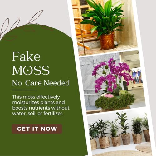 BYHER Artificial Moss for Indoor Plants 16OZ Green Faux Moss
