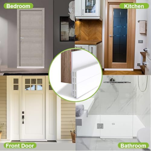 2PCS White Door Draft Blocker with Strong Adhesive
