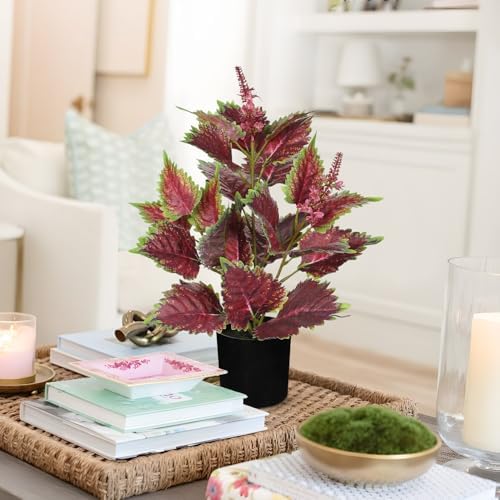 Oairse Artificial Plants Indoor with Black Pot for Farmhouse Decor