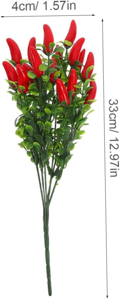 PRETYZOOM 10Pcs Artificial Red Chili Pepper Decor Bouquet