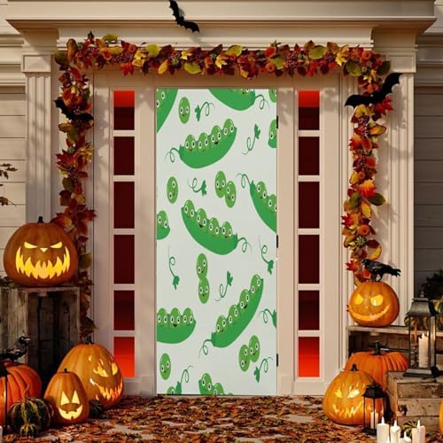Susiyo Kawaii Peas Green Halloween Door Cover